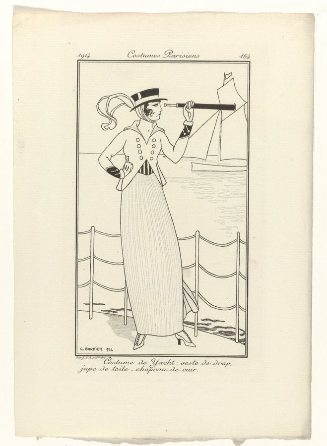 Journal des Dames et des Modes, Costumes Parisiens, 1914, No. 164 : Costume de Yacht (...)