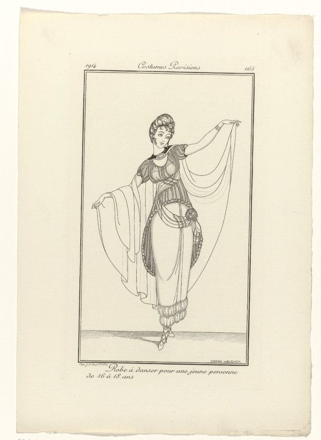 Journal des Dames et des Modes, Costumes Parisiens, 1914, No. 165 : Robe à danser (...)