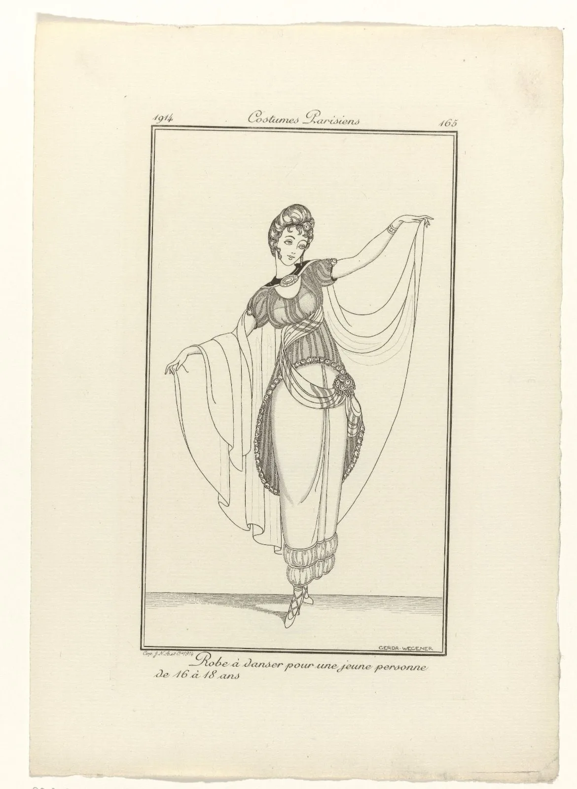 Journal des Dames et des Modes, Costumes Parisiens, 1914, No. 165 : Robe à danser (...)