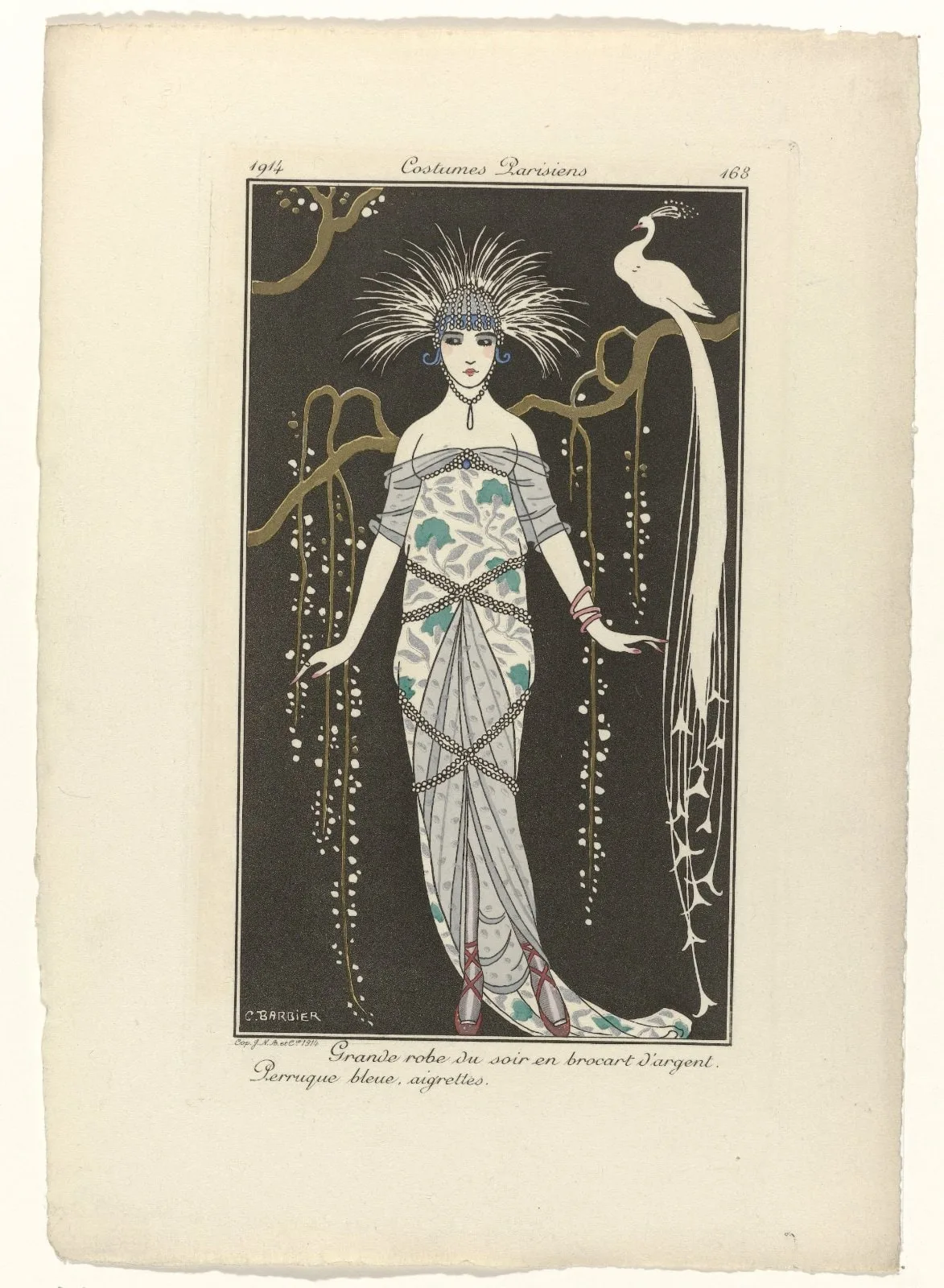 Journal des Dames et des Modes, Costumes Parisiens, 1914, No. 168 : Grande robe du soir (...)