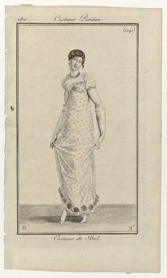 Journal des Dames et des Modes, Costume Parisien, 25 février 1810, (1041): Costume de Bal.