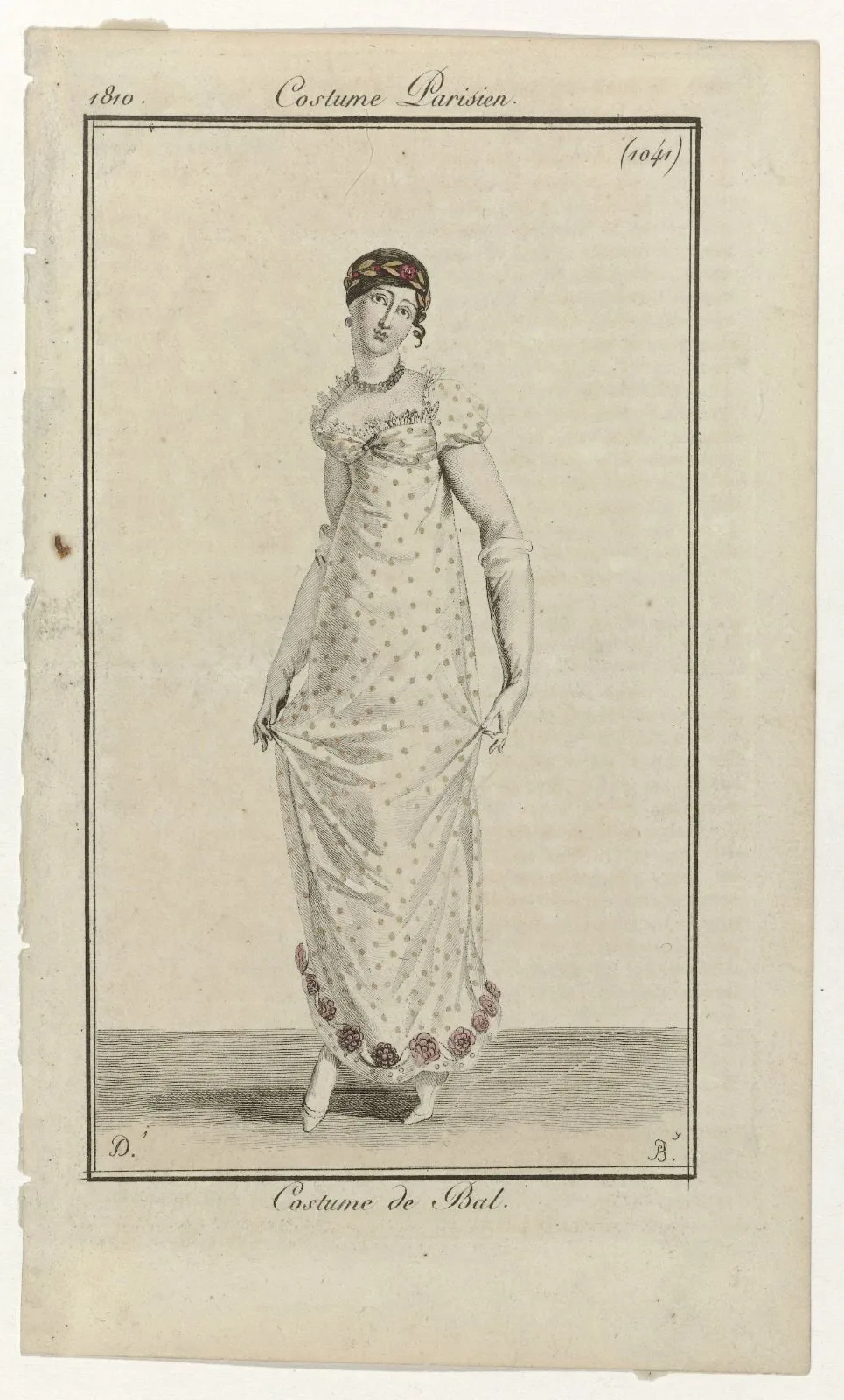 Journal des Dames et des Modes, Costume Parisien, 25 février 1810, (1041): Costume de Bal.