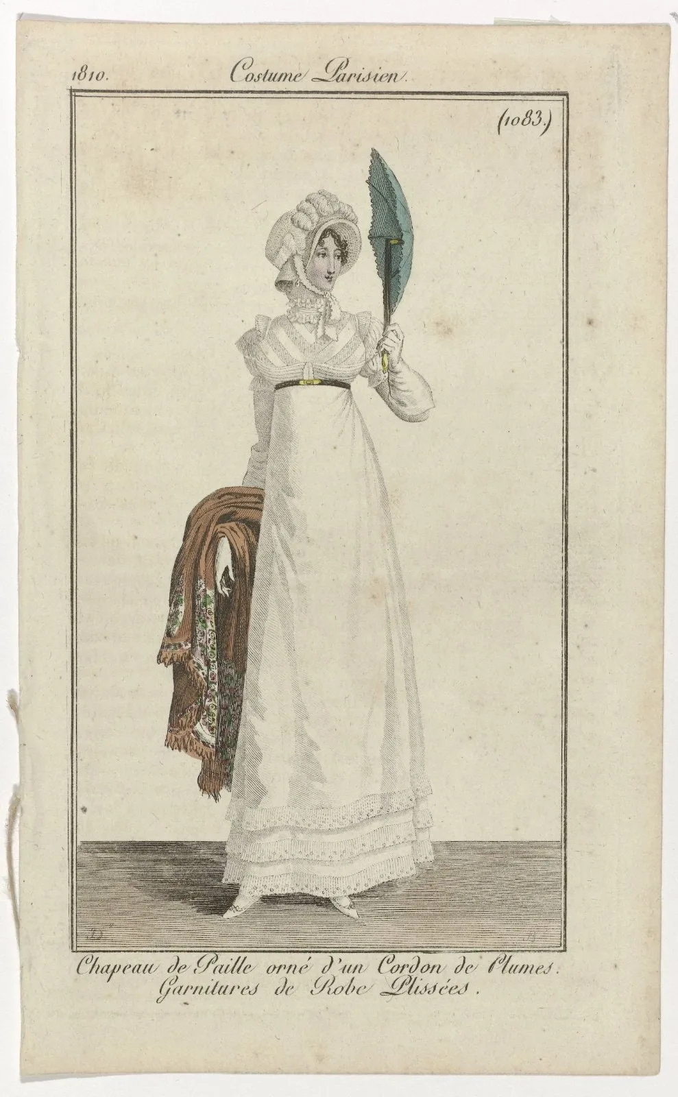 Journal des Dames et des Modes, Costume Parisien, 25 août 1810, (1083): Chapeau de paill (...)