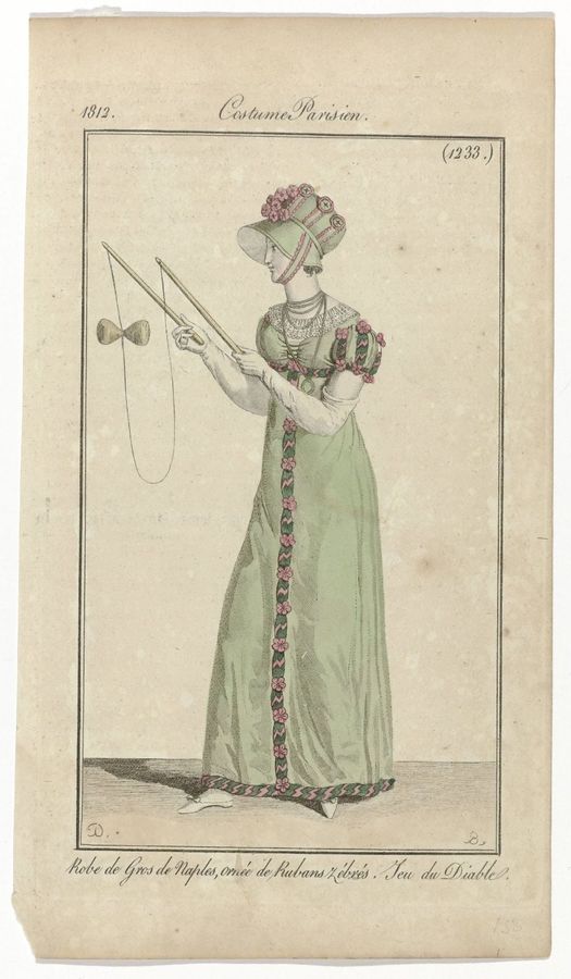 Journal des Dames et des Modes, Costume Parisien, 10 juin 1812, (1233): Robe de Gros de Naples (...)