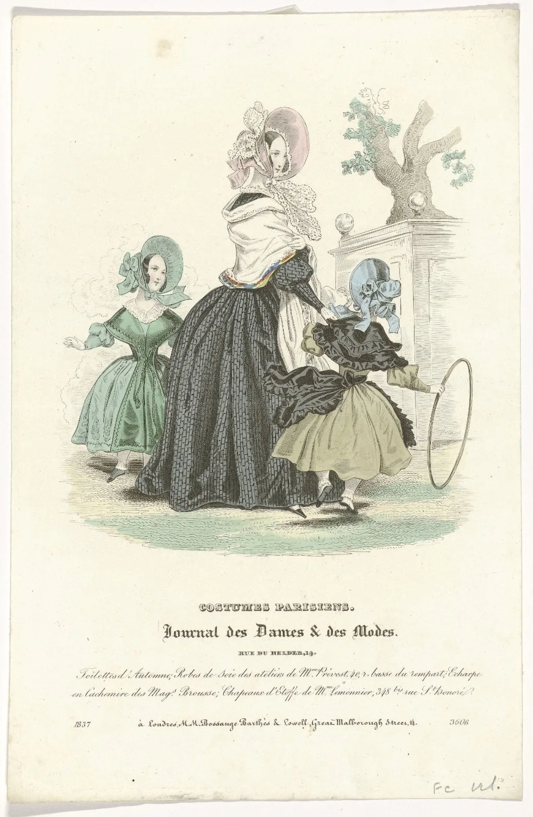 Journal des Dames et des Modes, Costumes Parisiens, 1837, (3506): Toilettes d'Automn (...)