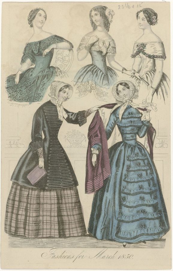 The World of Fashion, 1850: Fashions for March 1850