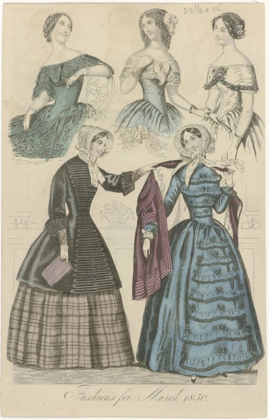 The World of Fashion, 1850: Fashions for March 1850