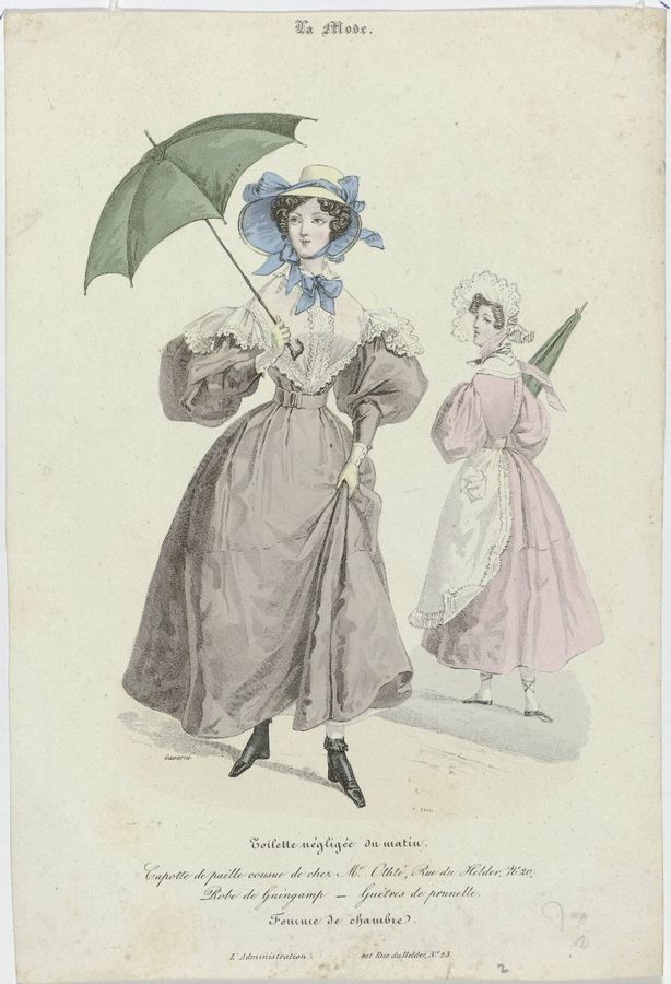 La Mode, 1830, Pl. 59: Toilette négligée du matin (...)