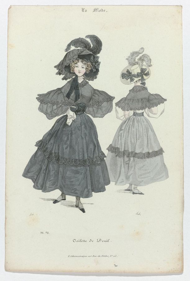 La Mode, 1830, Pl. 72 : Toilette de Deuil