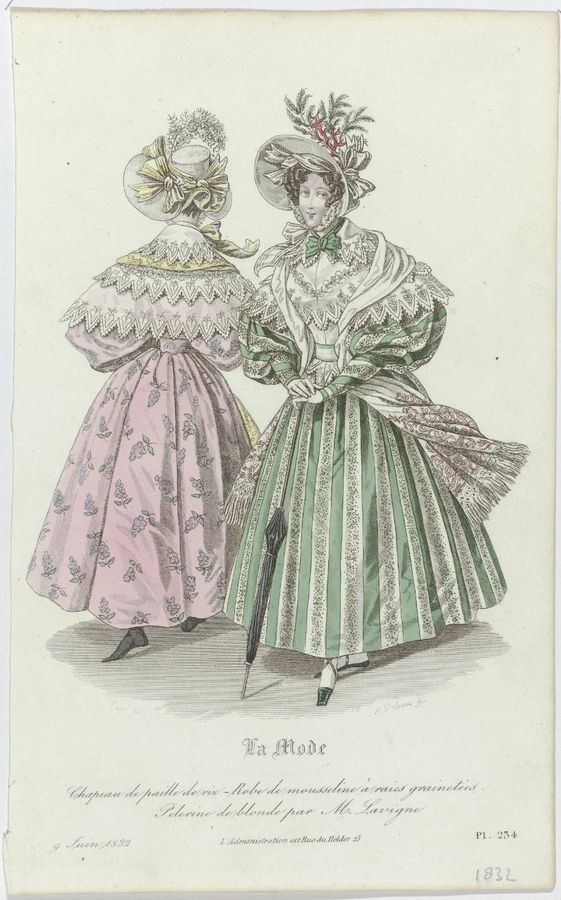 La Mode, 9 juin 1832, Pl. 234 : Chapeau de paille de riz (...)