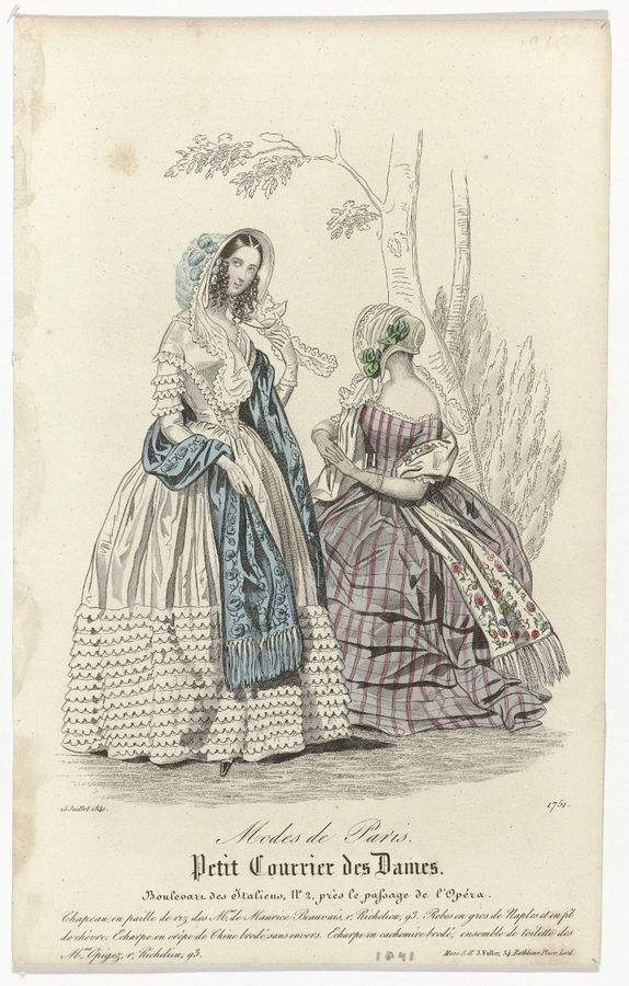 Petit Courrier des Dames, 15 juillet 1841, No. 1751 : Chapeau en paille de riz (...)