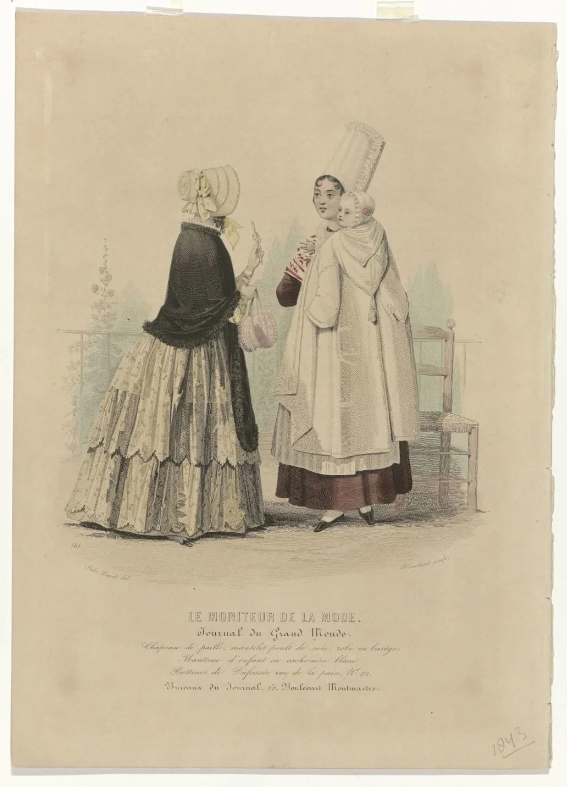 Le Moniteur de la Mode, 1843, No. 6 : Chapeau de paill (...)