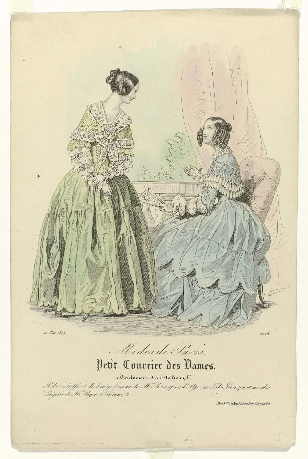 Petit Courrier des Dames, 20 mai 1844, No. 2016 : Robes d'étoff (...)