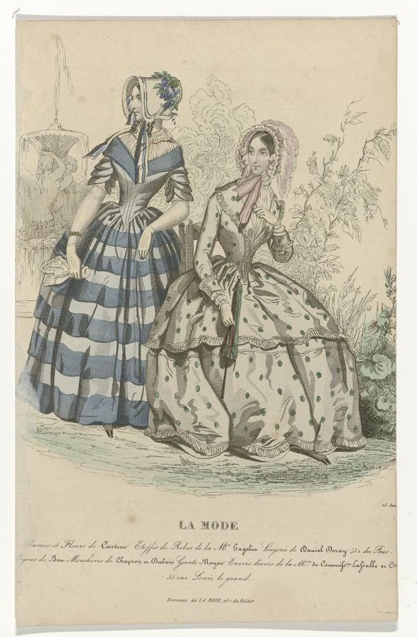 La Mode, 25 juin 1844 : Plumes et Fleurs (...)