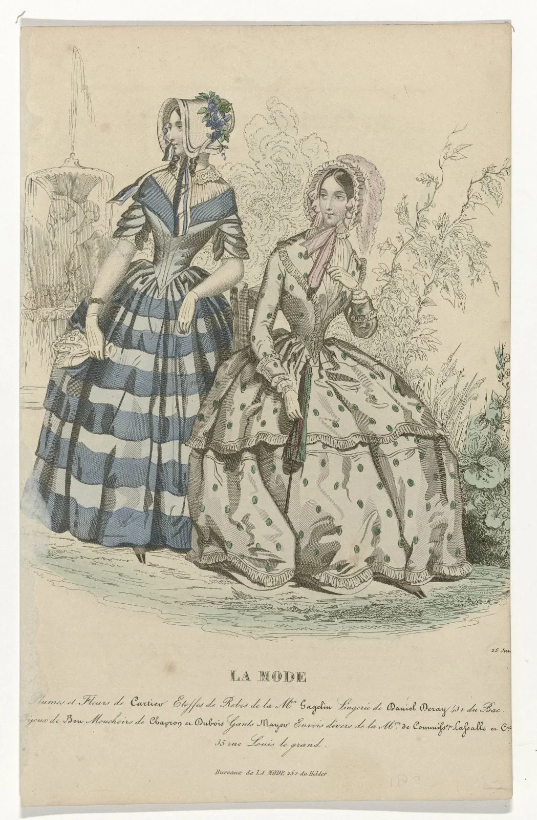 La Mode, 25 juin 1844 : Plumes et Fleurs (...)