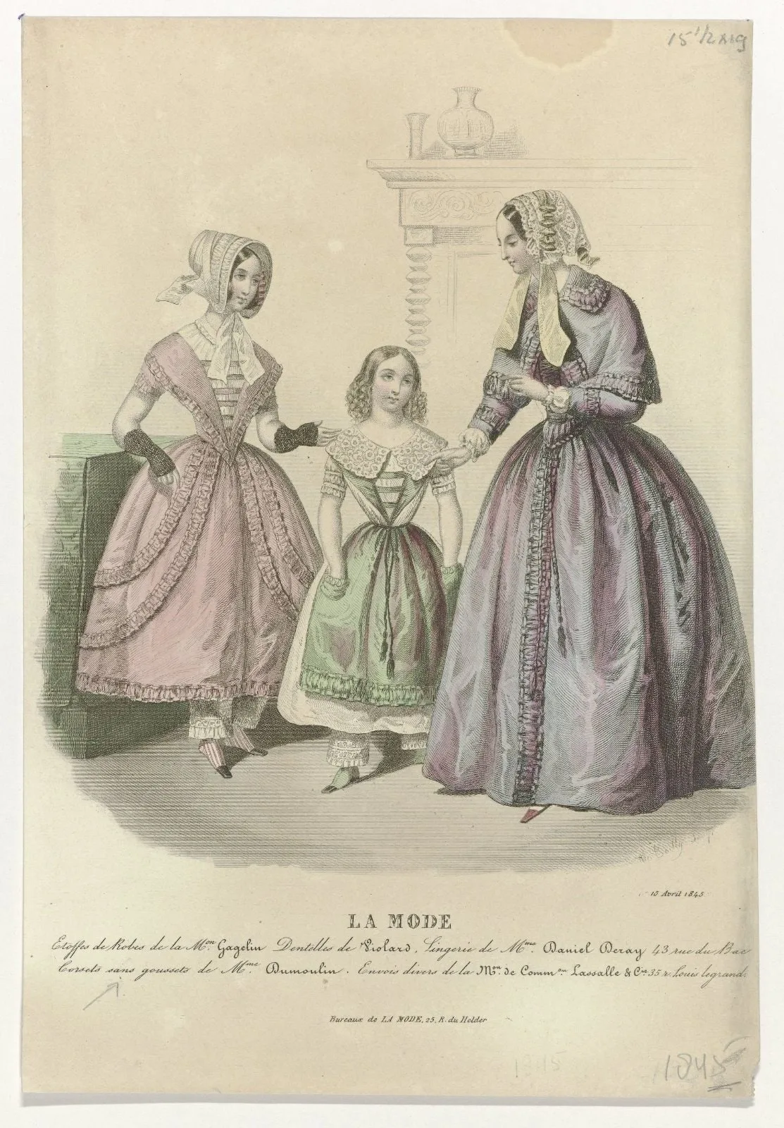 La Mode, 15 avril 1845 : Etoffes de Robes (...)