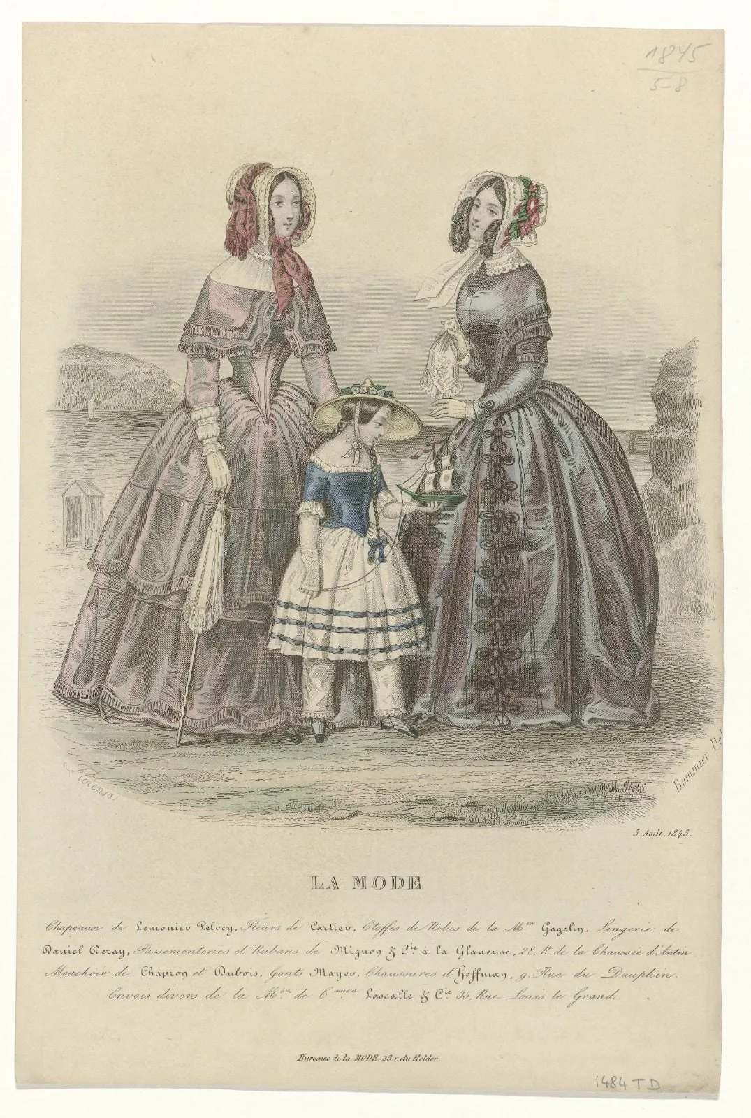 La Mode, 5 août 1845 : Chapeaux de Lemoniev Pelvey (...)