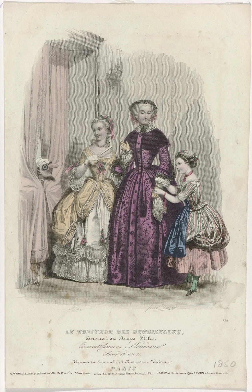 Moniteur des Dames et des Demoiselles, 1850-1851, No. 279 : Travestissemens Nouveaux...