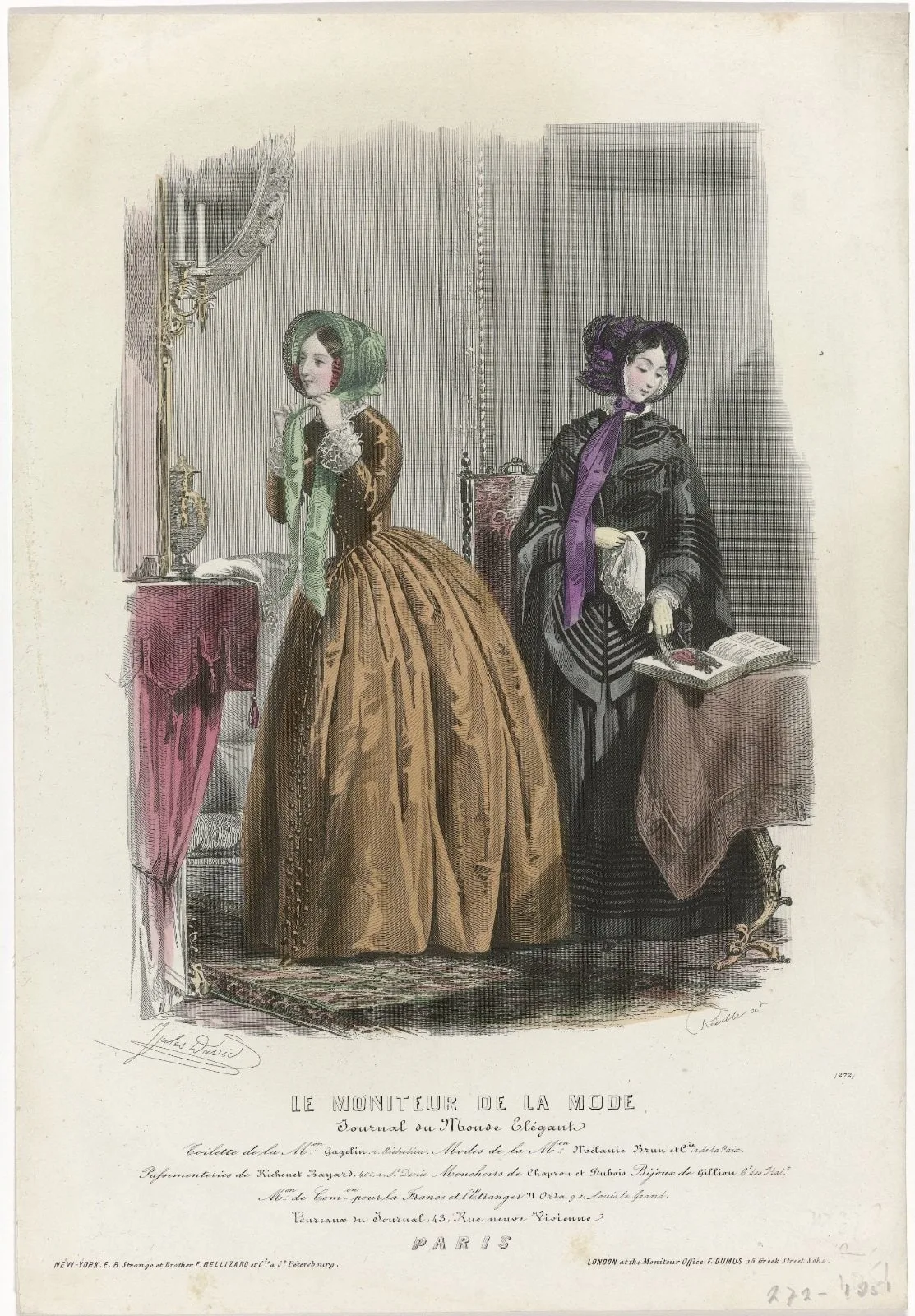 Le Moniteur de la Mode, 1851, No. 272: Toilettes de la Maison Gagelin (...)