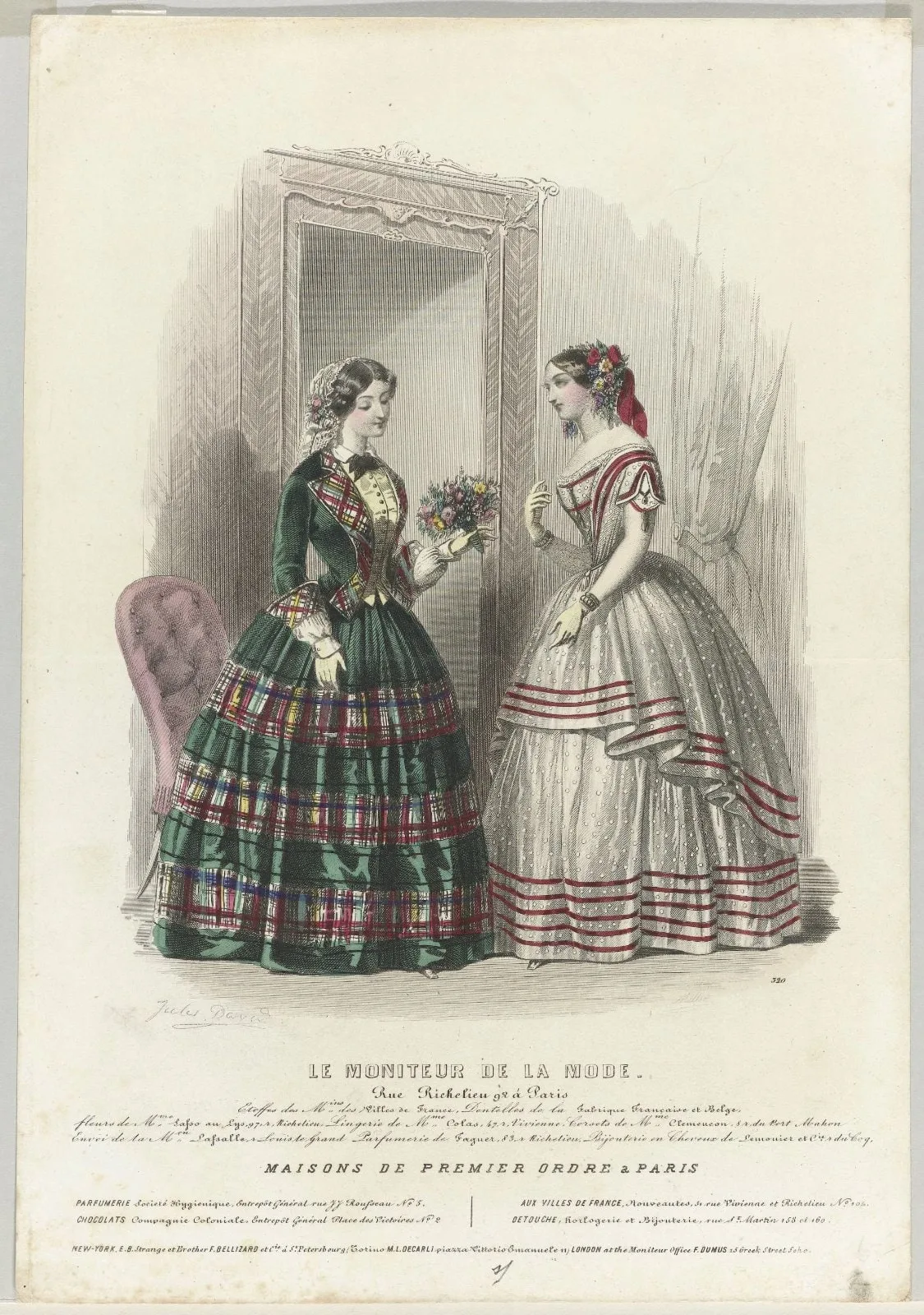 Le Moniteur de la Mode, 1852, No. 320 : Etoffes des M.ins. des villes de France