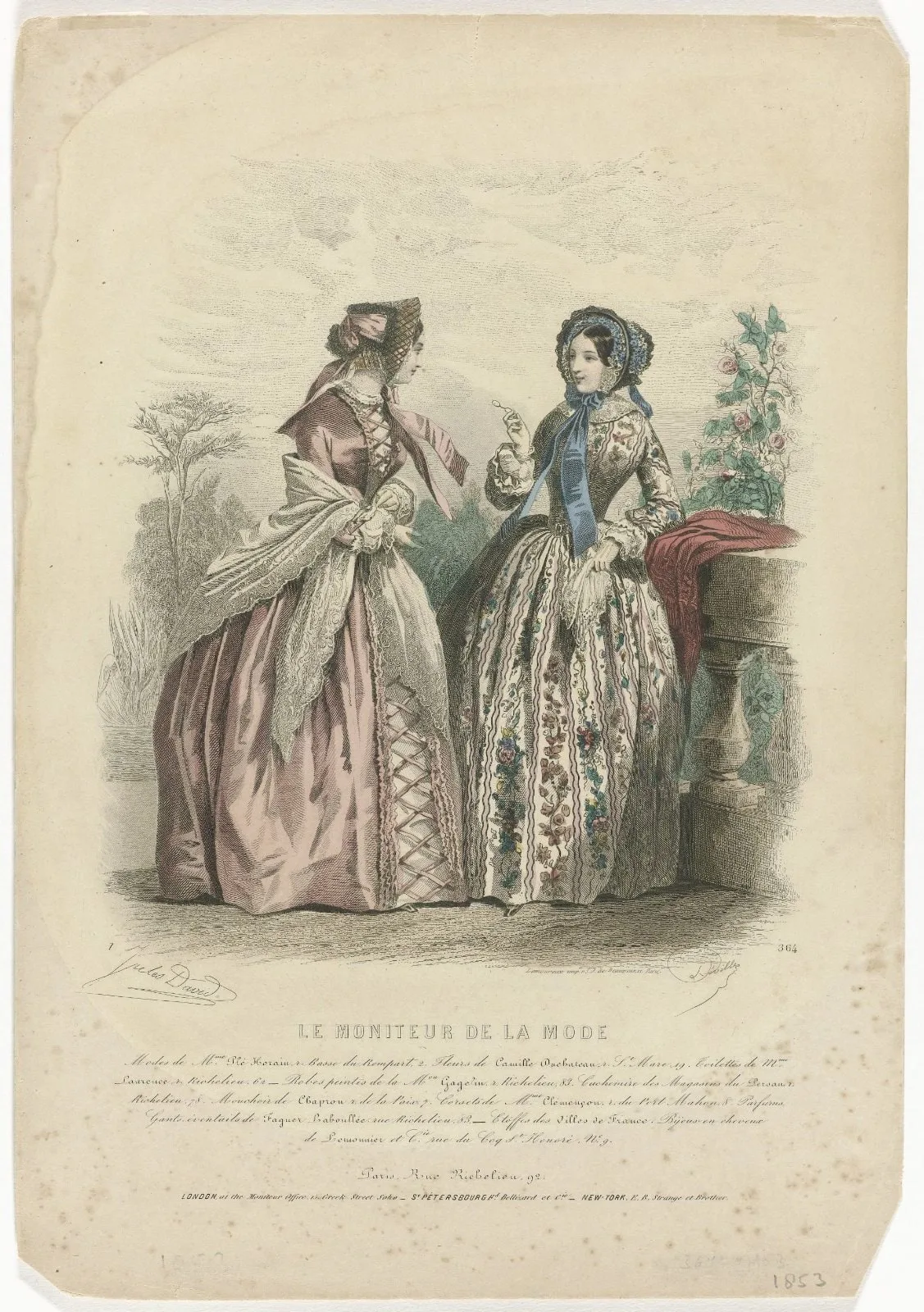 Le Moniteur de la mode, 1853, No. 364 : Modes de Mme Plé Horain (...)