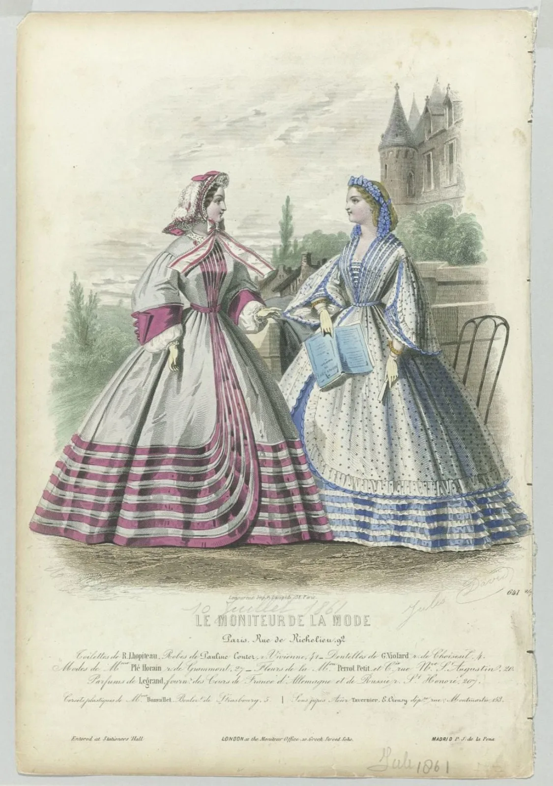 Le Moniteur de la Mode, 10 juillet 1861, No. 641 : Toilettes de R.Lhopiteau (...)