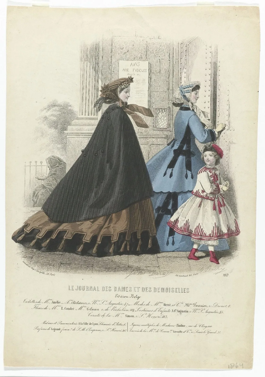 Le Journal des Dames et des Demoiselles, 1864, No. 760 : Edition Belge. Toilettes (...)