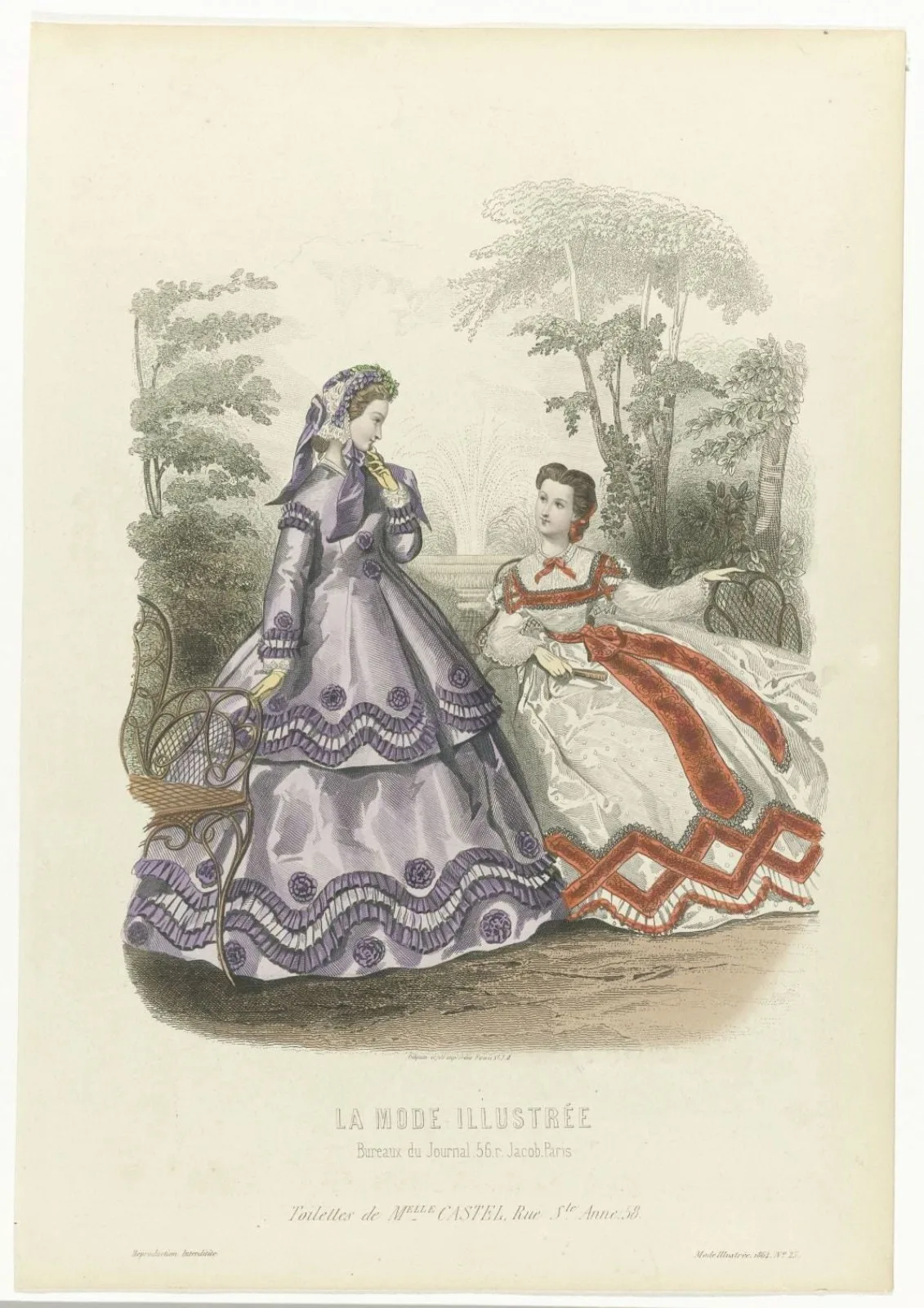 La Mode Illustrée, 1864, No. 25 : Toilettes de Melle Castel (...)