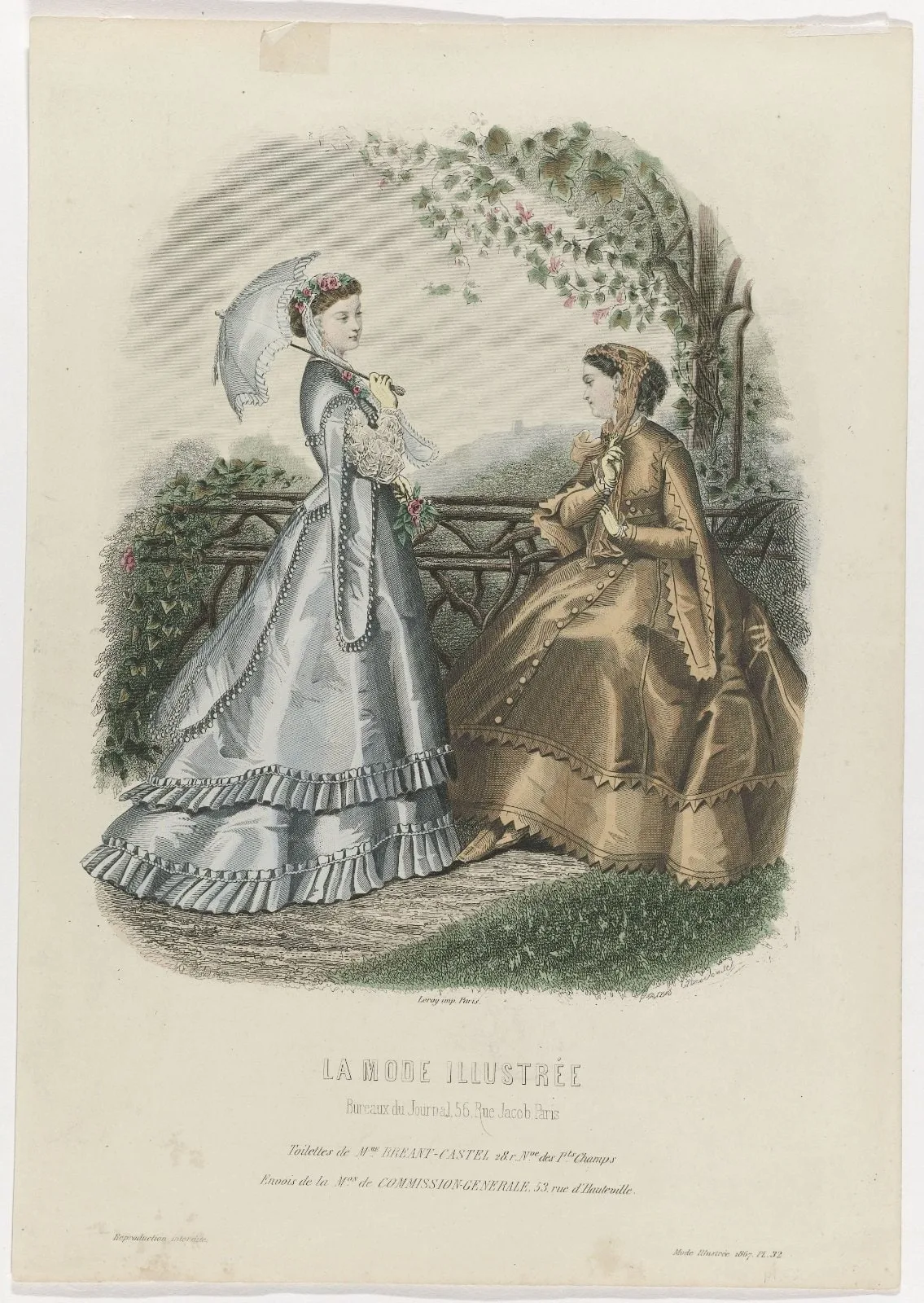 La Mode Illustrée, 1867, No. 32: Toilettes de Mme Breant-Castel (...)