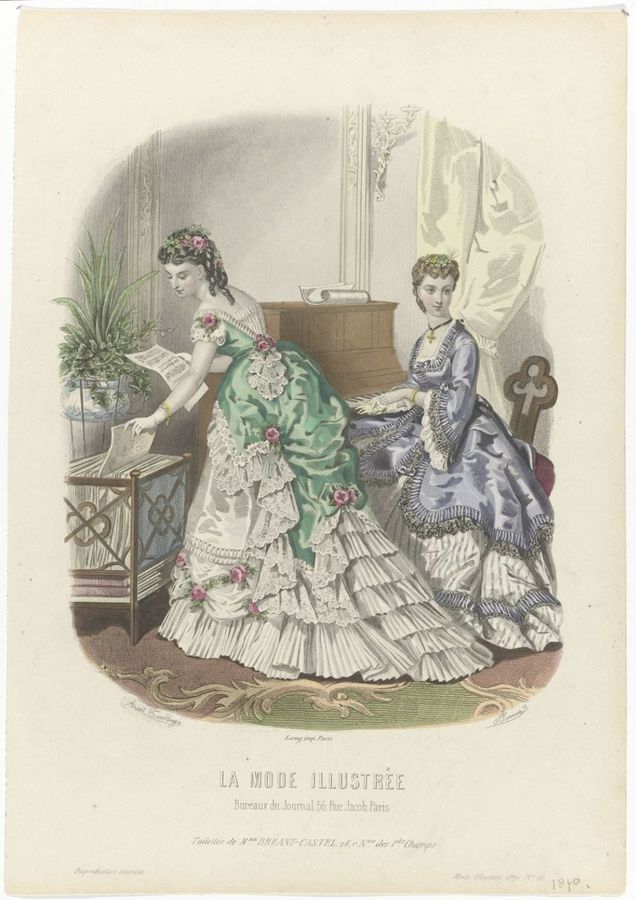 La Mode Illustrée, 1870, No. 14: Toilettes de Mme Breant-Castel (...)
