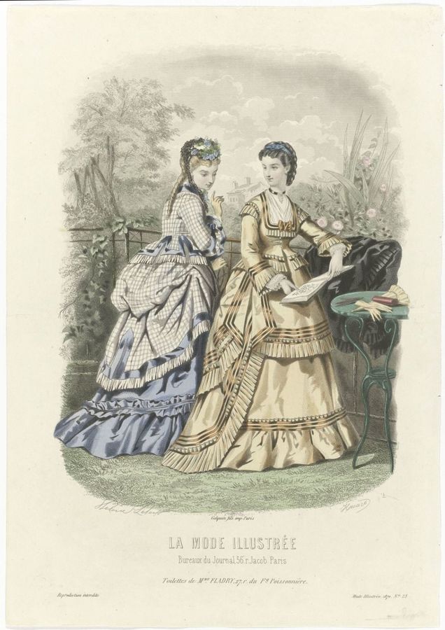 La Mode Illustrée, 1870, No. 23: Toilettes de Mme Fladry (...)