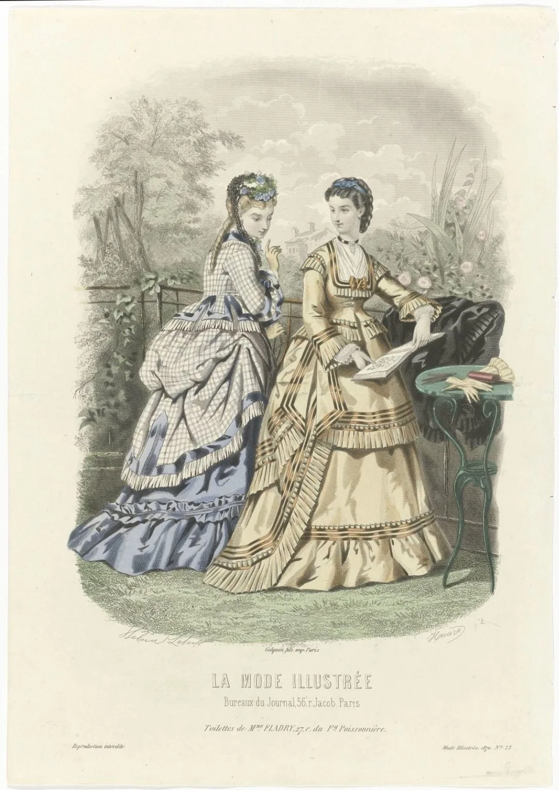 La Mode Illustrée, 1870, No. 23: Toilettes de Mme Fladry (...)