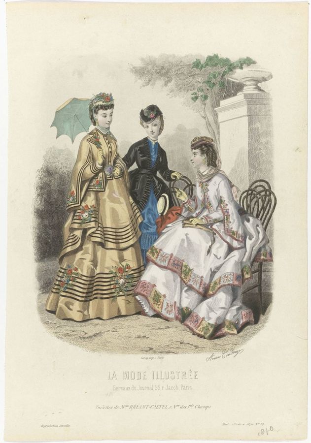 La Mode Illustrée, 1870, No. 24: Toilettes de Mme Bréant-Castel (...)