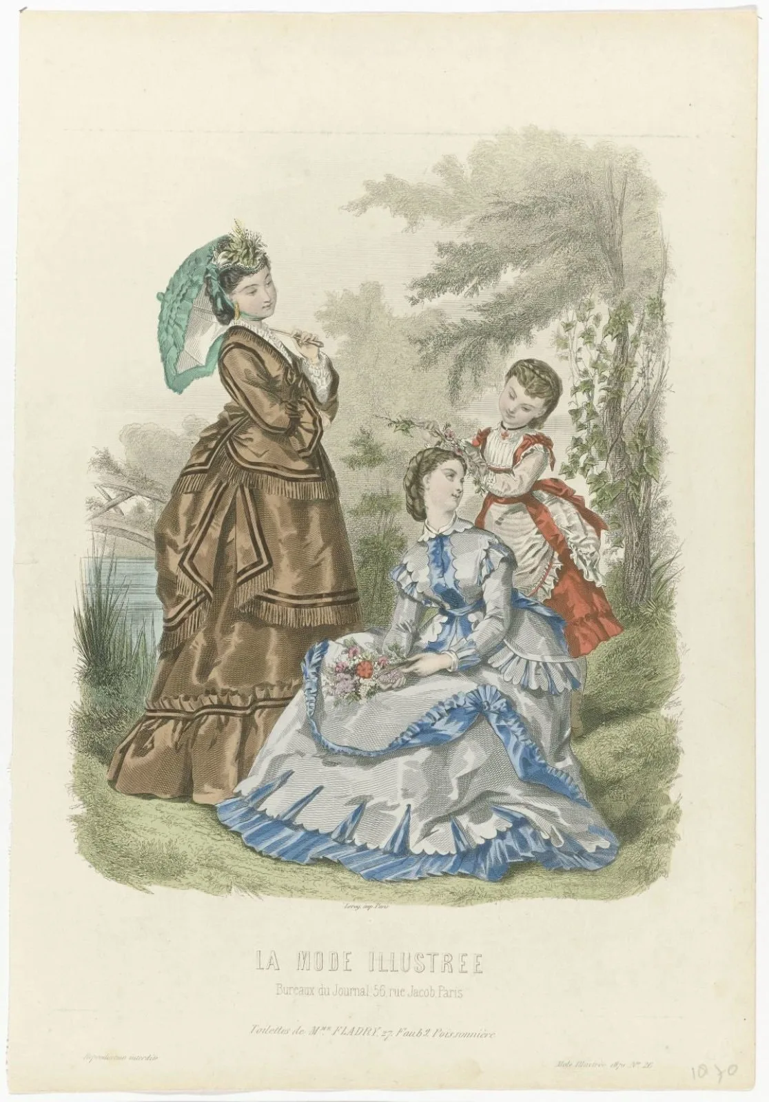 La Mode Illustrée, 1870, No. 26: Toilettes de Mme Fladry (...)
