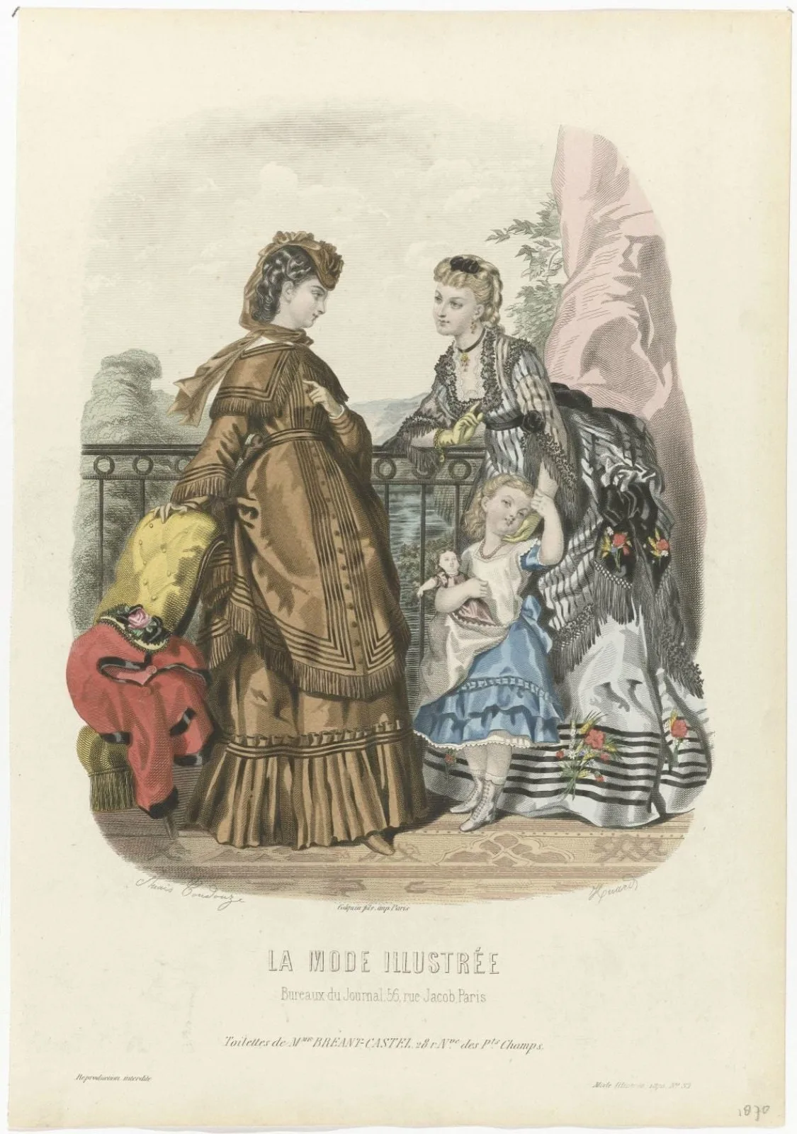 La Mode Illustrée, 1870, No. 33: Toilettes de Mme Breant-Castel (...)