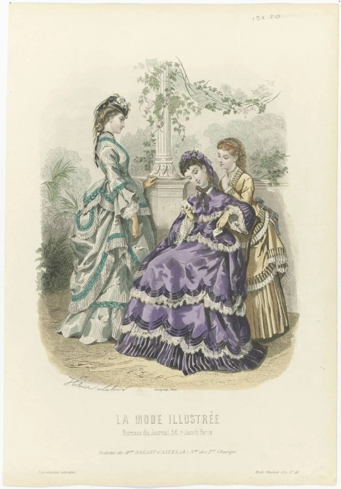 La Mode Illustrée, 1870, No. 40: Toilettes de Mme Breant-Castel (...)