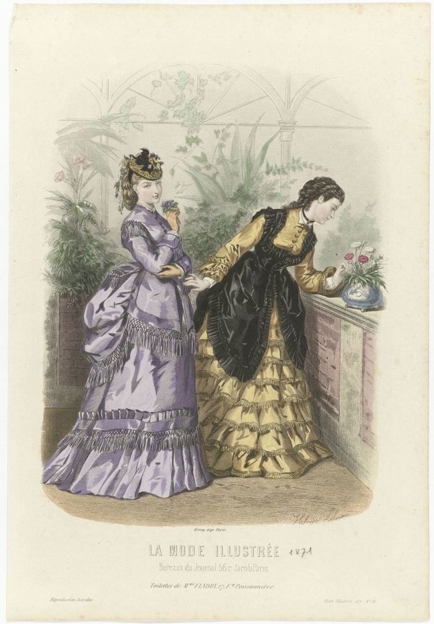 La Mode Illustrée, 1871, No. 16: Toilettes de Mme Fladry (...)