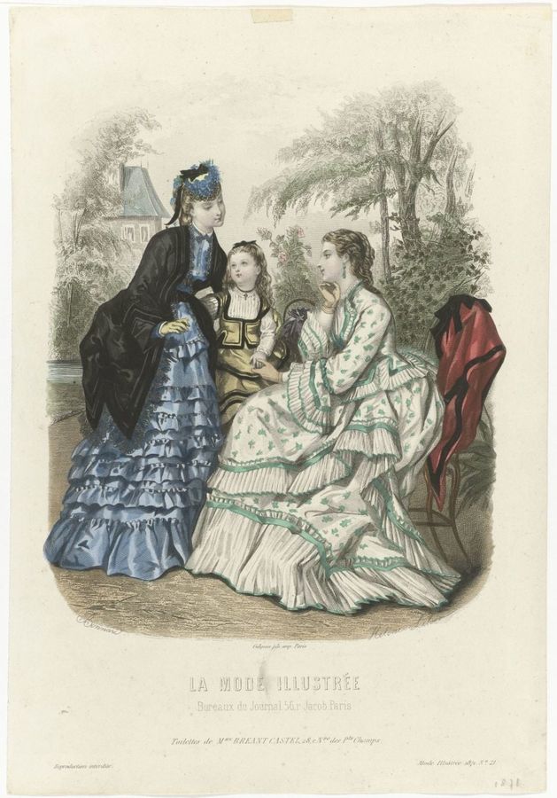 La Mode Illustrée, 1871, No. 21: Toilettes de Mme Breant Castel (...)