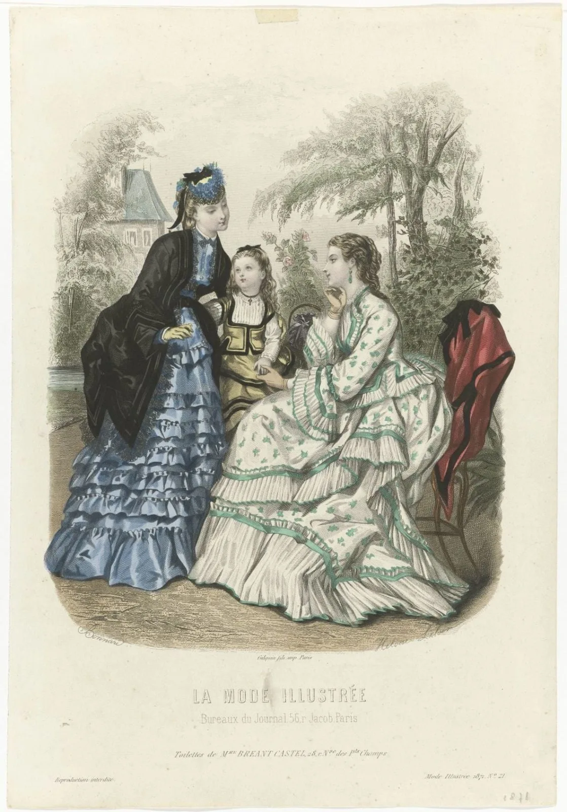 La Mode Illustrée, 1871, No. 21: Toilettes de Mme Breant Castel (...)