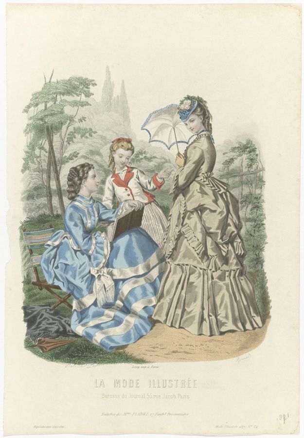 La Mode Illustrée, 1871, No. 24: Toilettes de Mme Fladry (...)