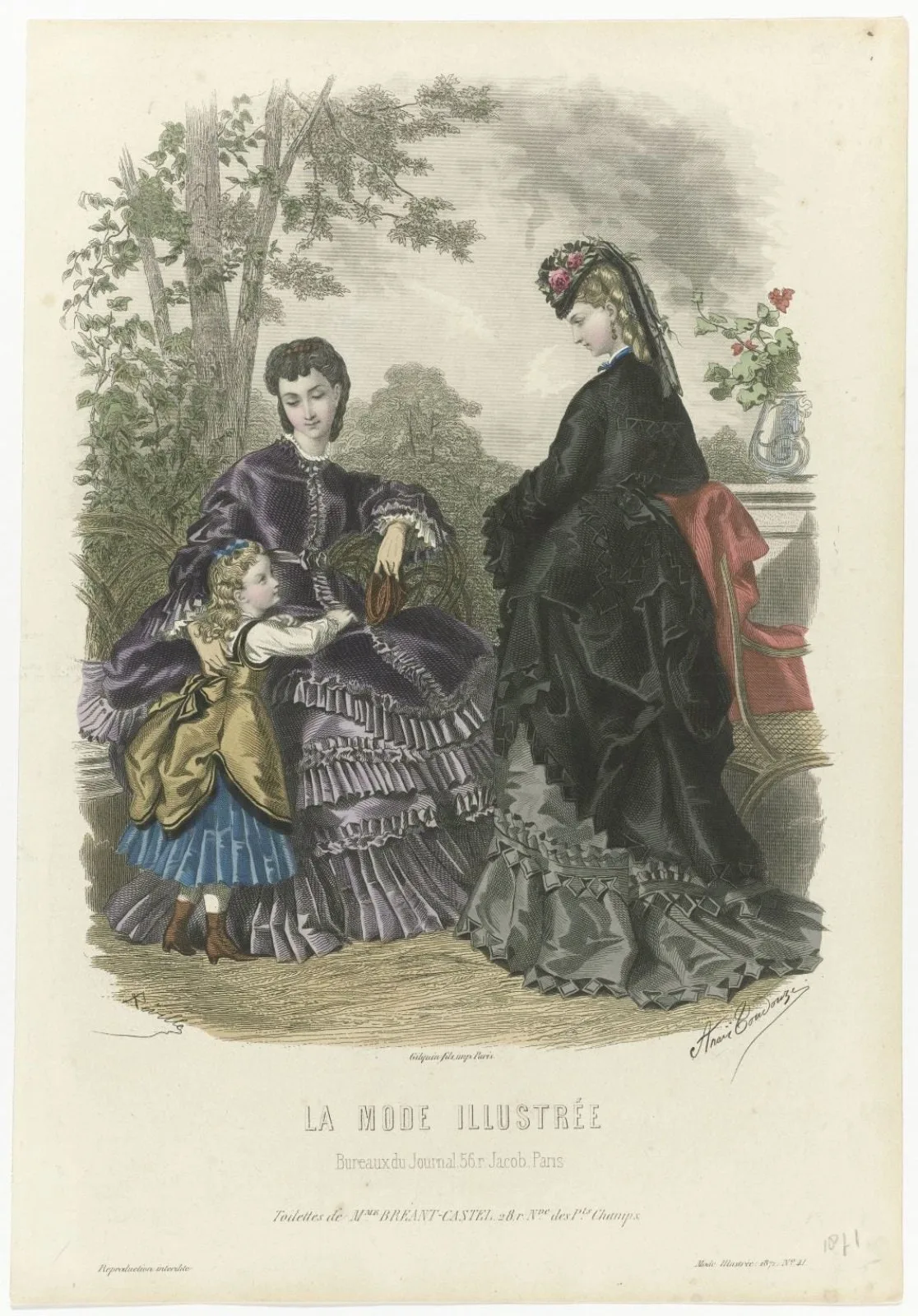 La Mode Illustrée, 1871, No. 41: Toilettes de Mme Breant-Castel (...)