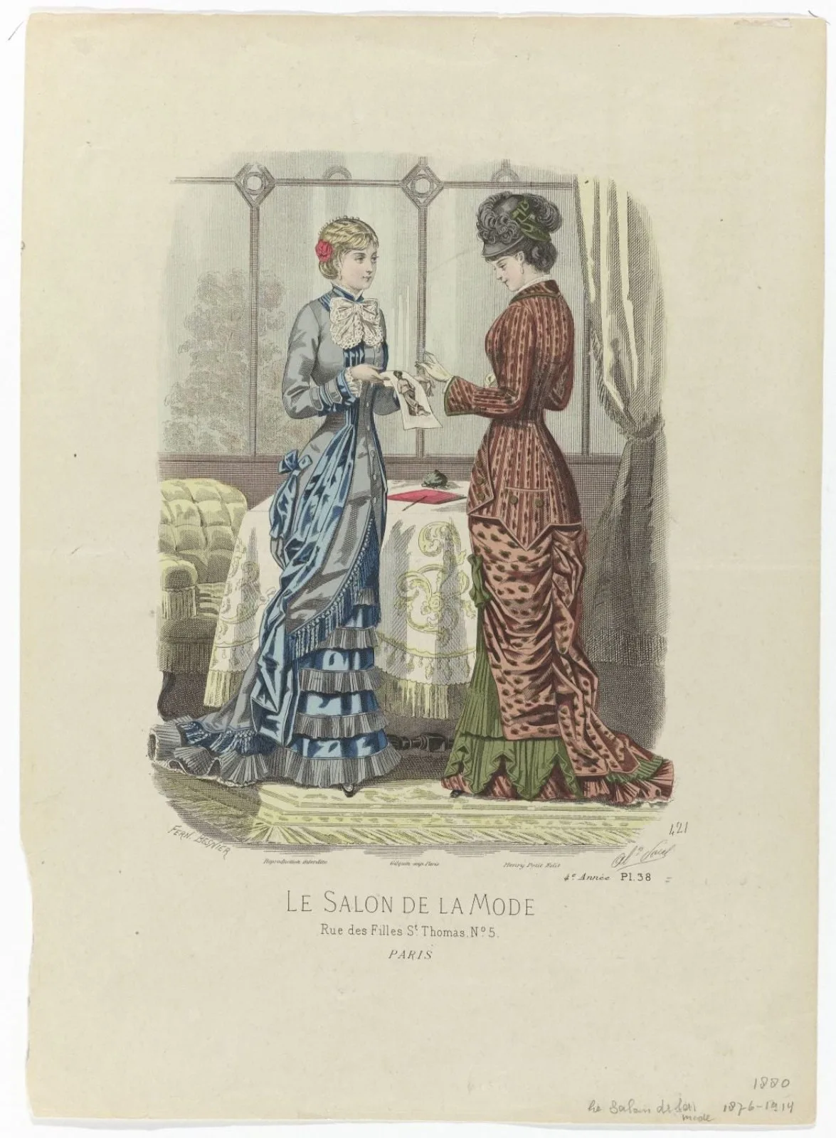 Le Salon de la Mode, 1880, No. 421, 4e année, Pl. 38