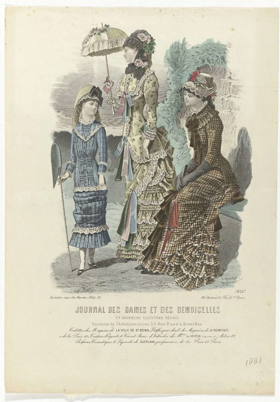 Le Journal des Dames et des Demoiselles, 1881 No. 1824t : Toilettes des Magasins (...)