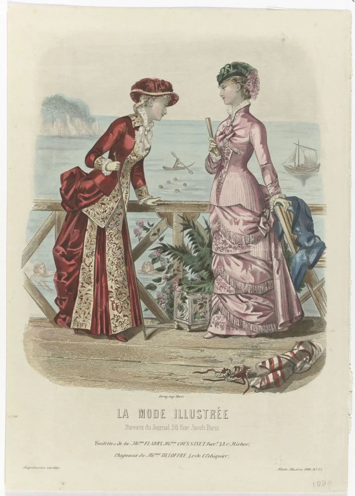 La Mode Illustrée, 1880, No. 32 : Toilettes de Mon. Fladry (...)