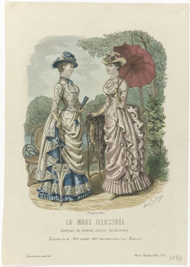 La Mode Illustrée, 1883, No. 31 : Toilettes de la M.on Fladry (...)