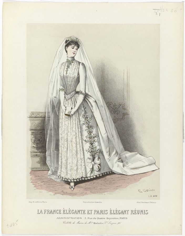 La France Élégante et Paris Élégant réunis, 1884, L.N. 484 : Toilette de Marié (...)