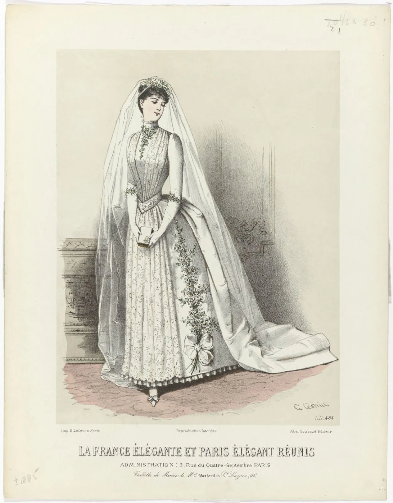 La France Élégante et Paris Élégant réunis, 1884, L.N. 484 : Toilette de Marié (...)