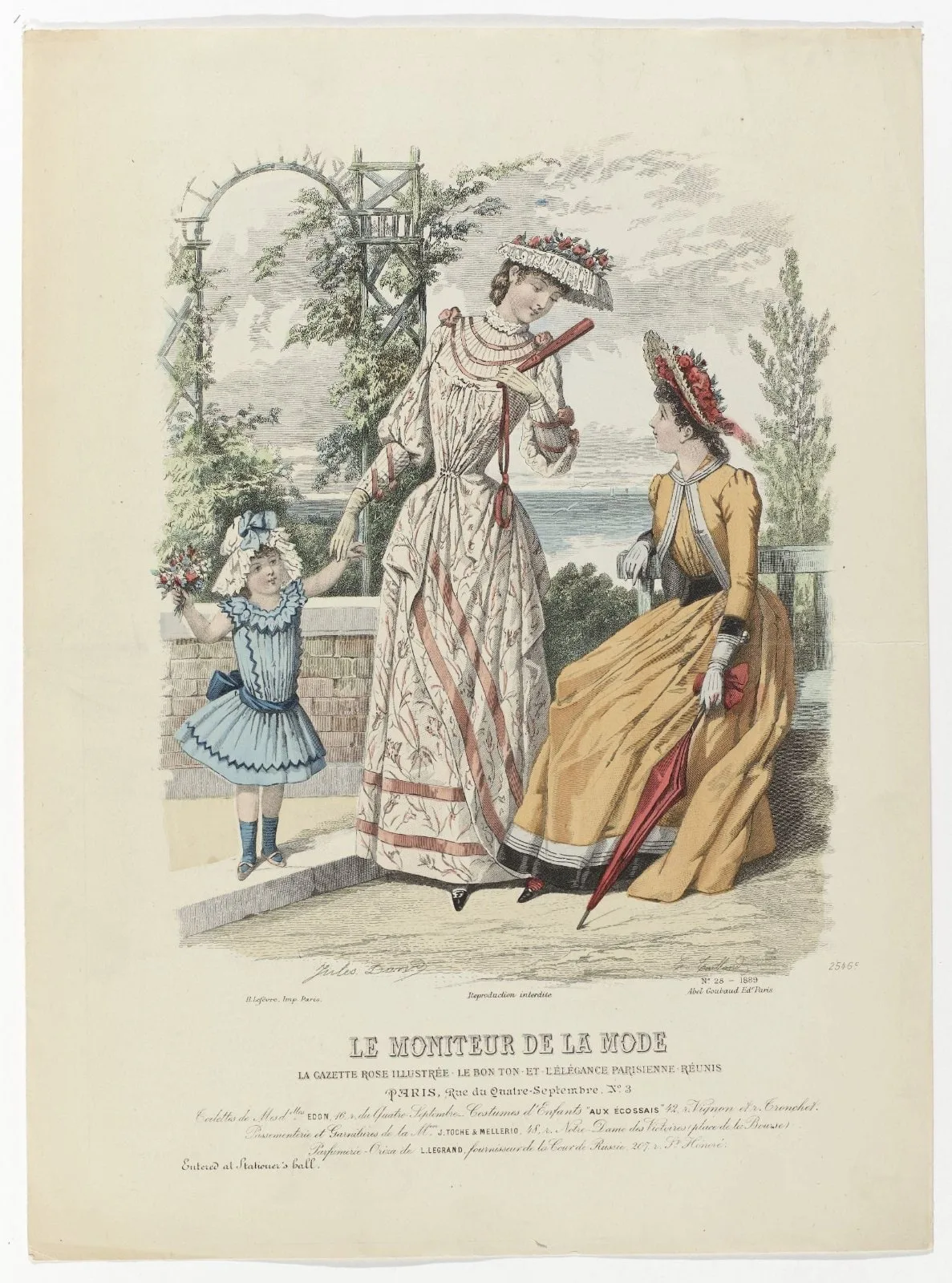 Le Moniteur de la Mode, 1889, Nr. 2546c, No. 28 : Toilettes de Mesd.elles Edon (...)
