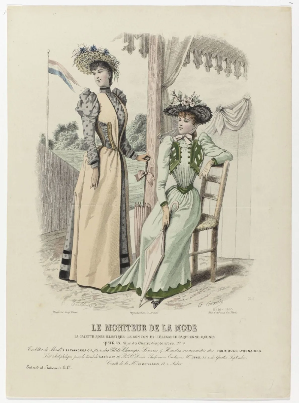 Le Moniteur de la Mode, 1890, Nr. 2616, No. 20 : Toilettes de Mad.e L.Alexandre & Ci (...)