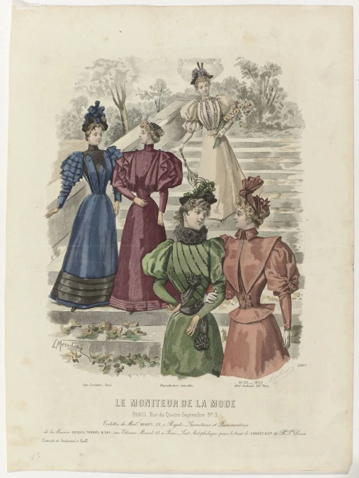 Le Moniteur de la Mode, 1893, Nr. 2907, No. 33: Toilettes de Mad.e benoit (...)